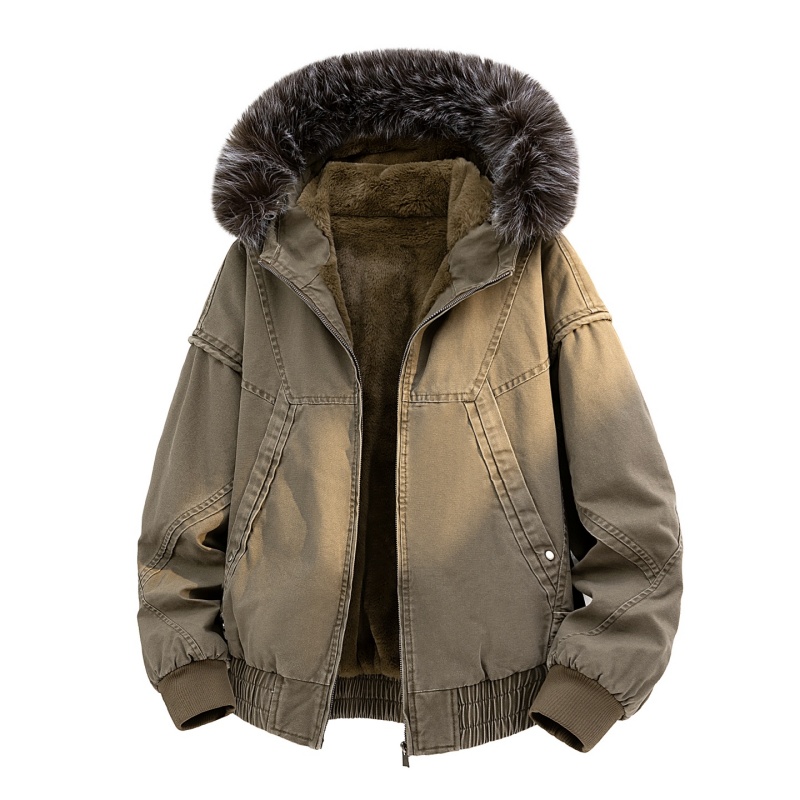 High-end Fur Collar Hooded Par - огляд і ціна Streetwear Brand China