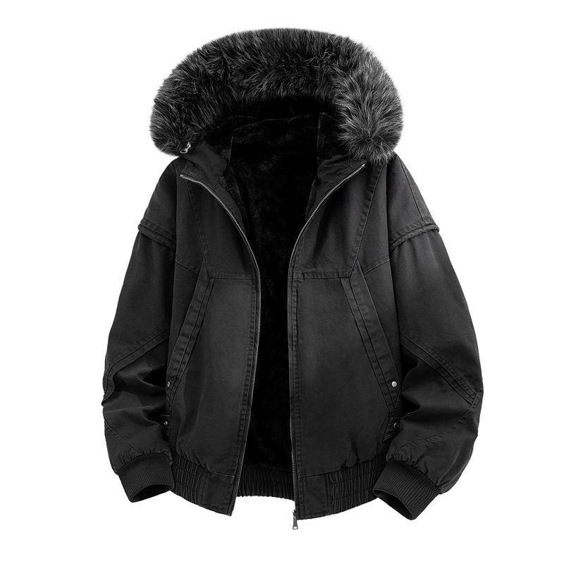 High-end Fur Collar Hooded Par - огляд і ціна Streetwear Brand China