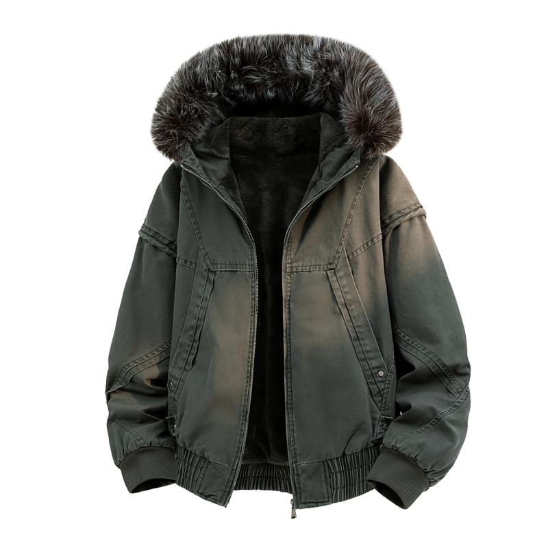 High-end Fur Collar Hooded Par - огляд і ціна Streetwear Brand China