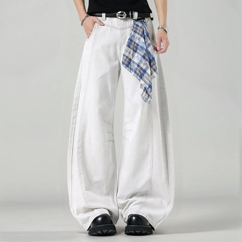 Men's Loose Wide Leg Plaid Pan - огляд і ціна Streetwear Brand China