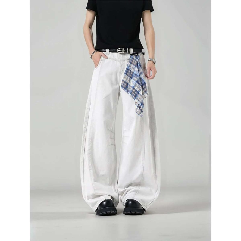 Men's Loose Wide Leg Plaid Pan - огляд і ціна Streetwear Brand China