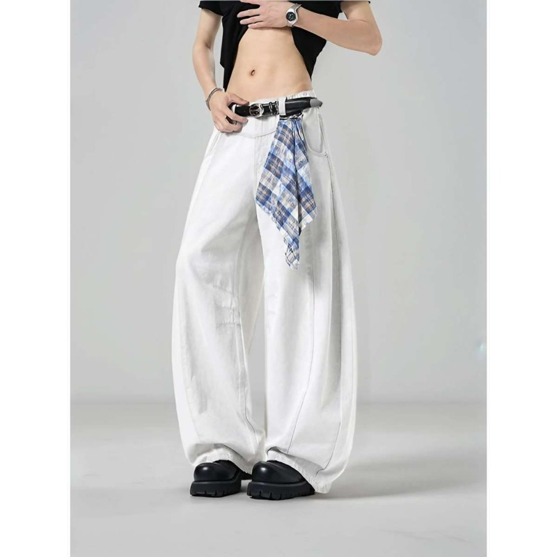 Men's Loose Wide Leg Plaid Pan - огляд і ціна Streetwear Brand China